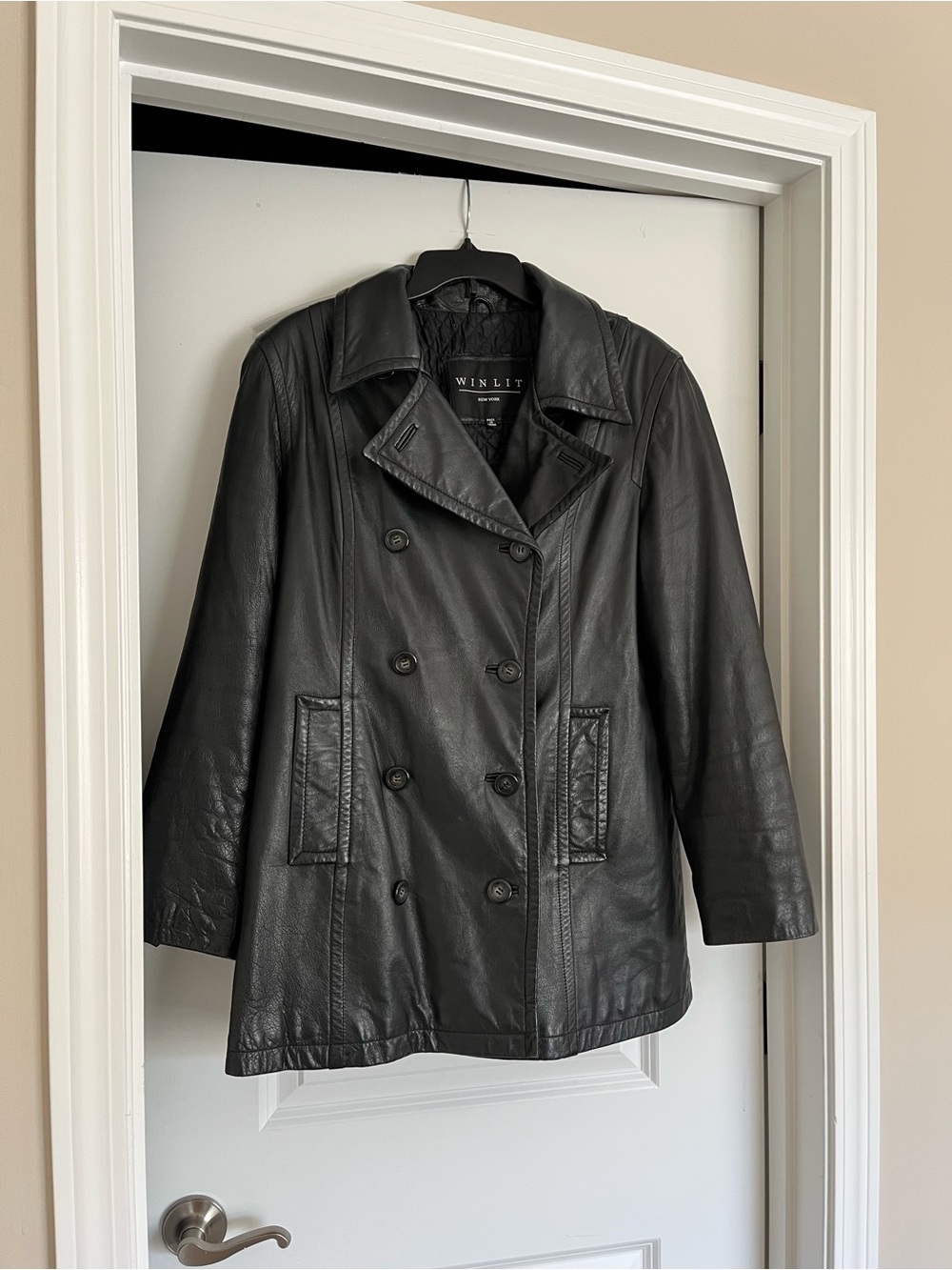 VTG Winlit New York Men’s Leather Jacket Coat Genuine Leather